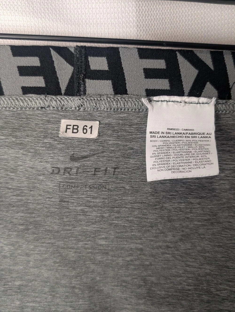 NIKE Pro Heather Gray Compression Mesh Pouch Workout Shorts Boxer Brief L